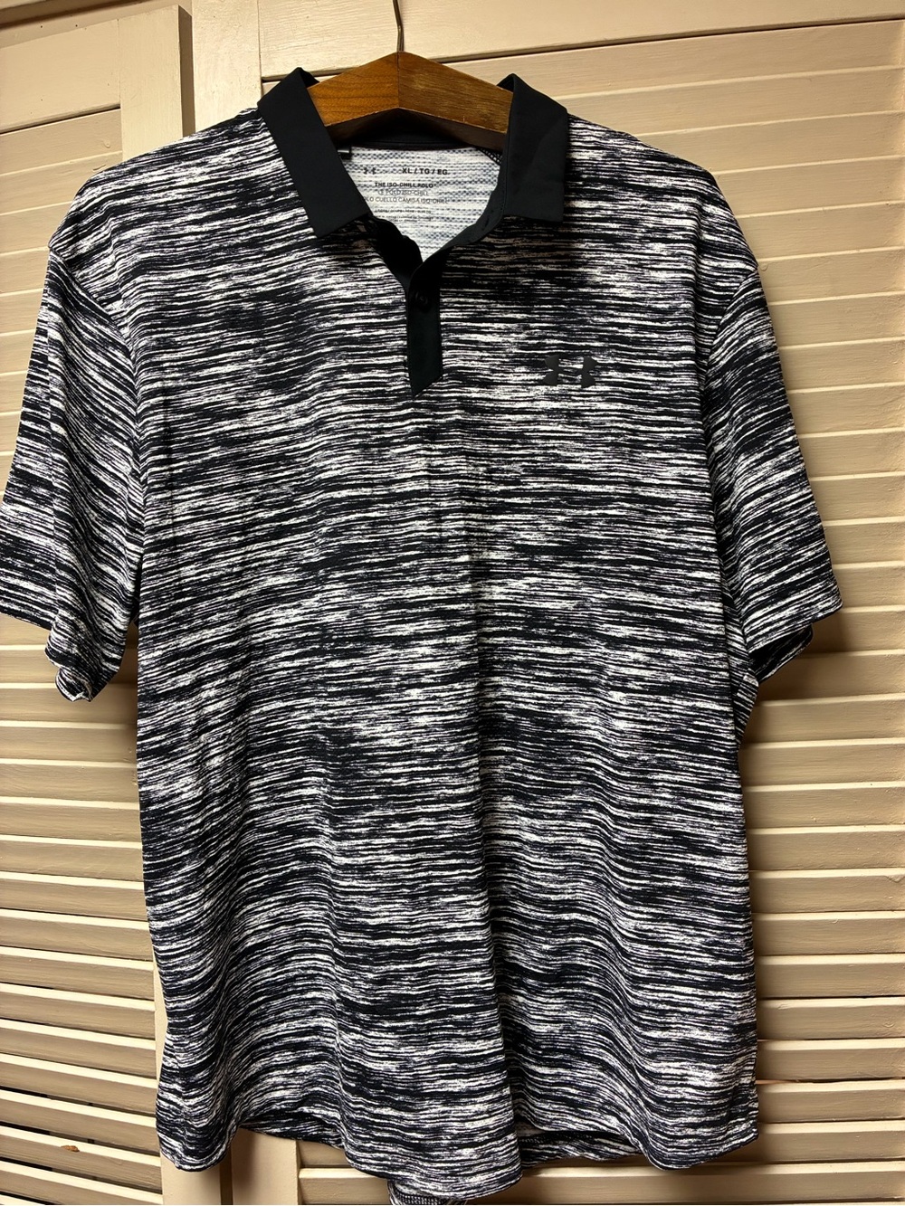 Under Armour Black & White Space-Dye Polo